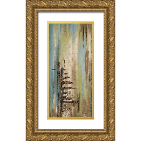 The Blue and Green Ones I Gold Ornate Wood Framed Art Print with Double Matting by Pinto, Patricia