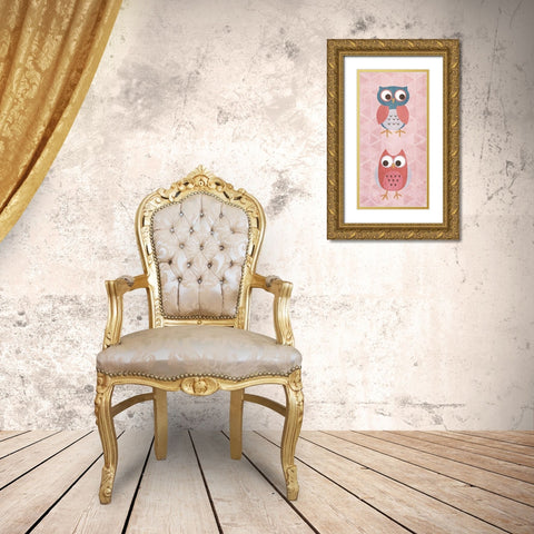 Owl See Gold Ornate Wood Framed Art Print with Double Matting by SD Graphics Studio