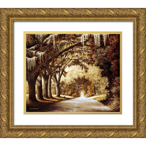 Down The Autumn Rabbit Hole Gold Ornate Wood Framed Art Print with Double Matting by Nawrocke, Bruce