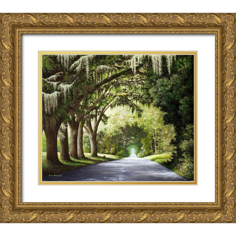 Down The Rabbit Hole Gold Ornate Wood Framed Art Print with Double Matting by Nawrocke, Bruce