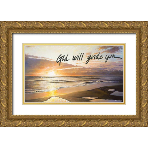 God Will Guide You Gold Ornate Wood Framed Art Print with Double Matting by Nawrocke, Bruce