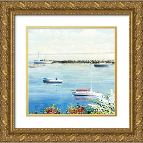 The Marina I Gold Ornate Wood Framed Art Print with Double Matting by Nawrocke, Bruce