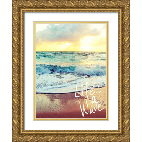 Lifes a Wave Gold Ornate Wood Framed Art Print with Double Matting by Peck, Gail