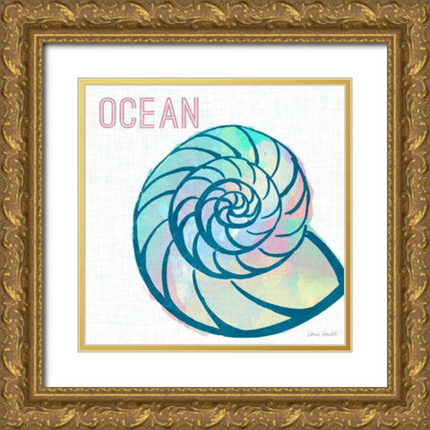 Ocean Shell Gold Ornate Wood Framed Art Print with Double Matting by Loreth, Lanie