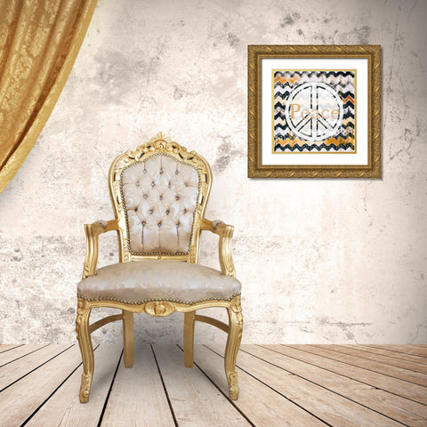 Love and Peace Square II Gold Ornate Wood Framed Art Print with Double Matting by Pinto, Patricia