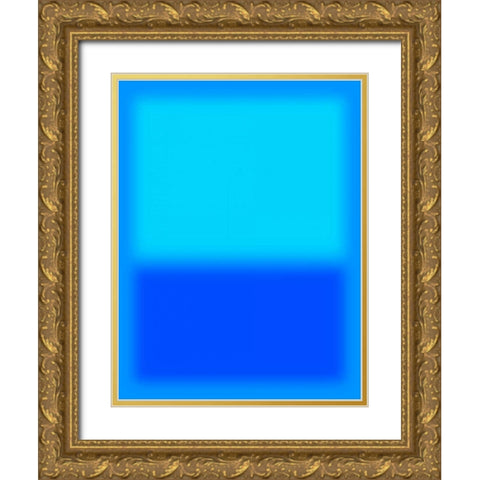 Blue and Aqua Gold Ornate Wood Framed Art Print with Double Matting by Lake, Shelley