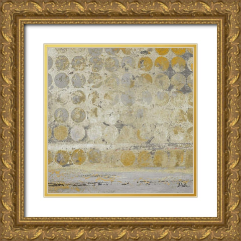 Dots on Gold Gold Ornate Wood Framed Art Print with Double Matting by Pinto, Patricia