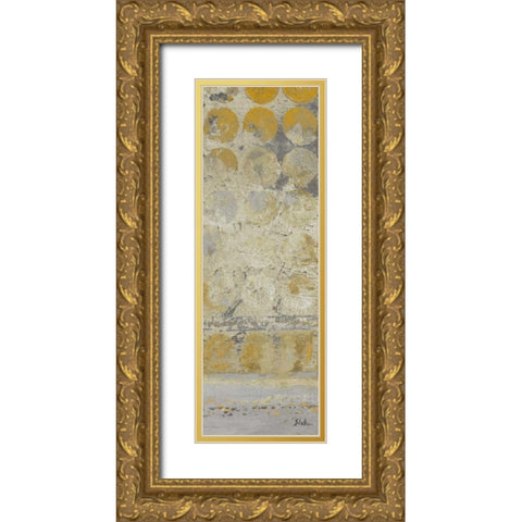 Dots on Gold Panel II Gold Ornate Wood Framed Art Print with Double Matting by Pinto, Patricia