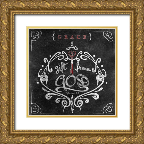 Friends Love Border II Gold Ornate Wood Framed Art Print with Double Matting by Sundance Studio