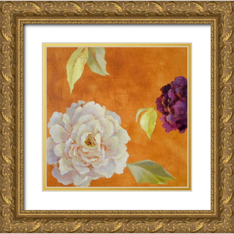 Poetic Peonies II Gold Ornate Wood Framed Art Print with Double Matting by Loreth, Lanie