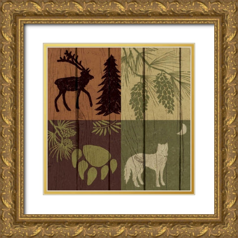 Lodge Four Pack II Gold Ornate Wood Framed Art Print with Double Matting by Biscardi, Nicholas