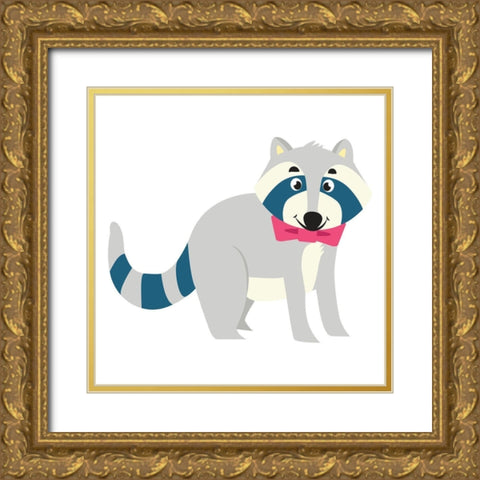 Fu Loving Skunk Gold Ornate Wood Framed Art Print with Double Matting by Josefina