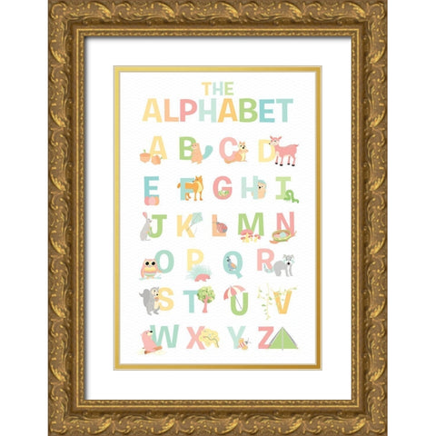 The Alphabet Gold Ornate Wood Framed Art Print with Double Matting by Josefina