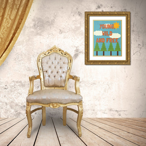 Young Mountains I Gold Ornate Wood Framed Art Print with Double Matting by SD Graphics Studio