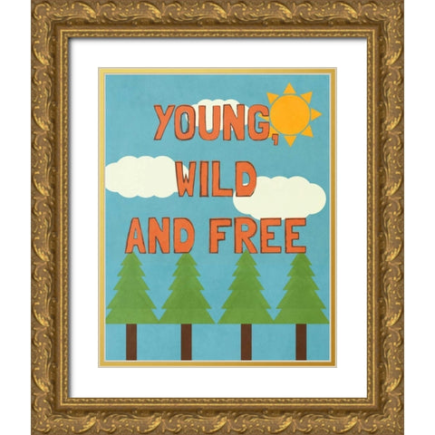 Young Mountains I Gold Ornate Wood Framed Art Print with Double Matting by SD Graphics Studio