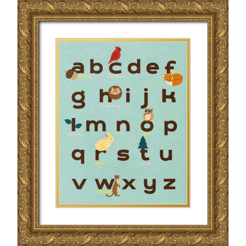 Educational Woodland I Gold Ornate Wood Framed Art Print with Double Matting by SD Graphics Studio