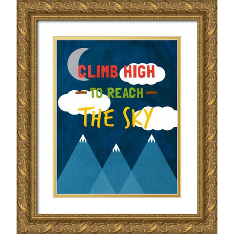 Sky and Trails II Gold Ornate Wood Framed Art Print with Double Matting by SD Graphics Studio