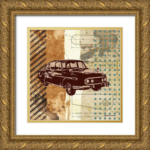 Retro Ride I Gold Ornate Wood Framed Art Print with Double Matting by Marcon, Michael