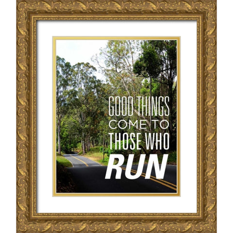 Those who Run Gold Ornate Wood Framed Art Print with Double Matting by Nawrocke, Bruce