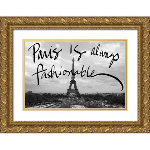 Fashionable Paris Gold Ornate Wood Framed Art Print with Double Matting by Navas, Emily