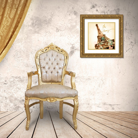 Oh Paris Gold Ornate Wood Framed Art Print with Double Matting by Navas, Emily