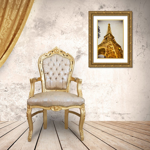 Glittery Paris Gold Ornate Wood Framed Art Print with Double Matting by Navas, Emily