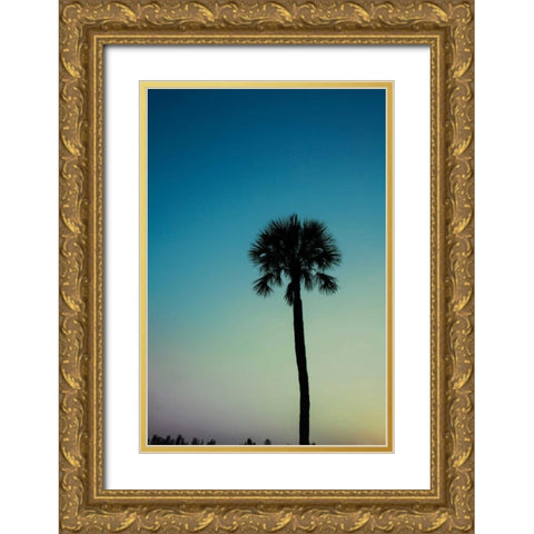 Palm Solo Gold Ornate Wood Framed Art Print with Double Matting by Bryant, Susan