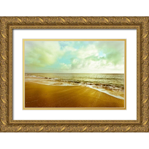 Gold Beach Gold Ornate Wood Framed Art Print with Double Matting by Bryant, Susan