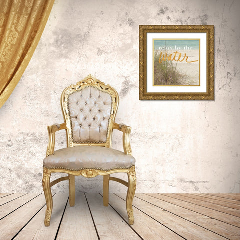 Relax By the Water Gold Ornate Wood Framed Art Print with Double Matting by Bryant, Susan