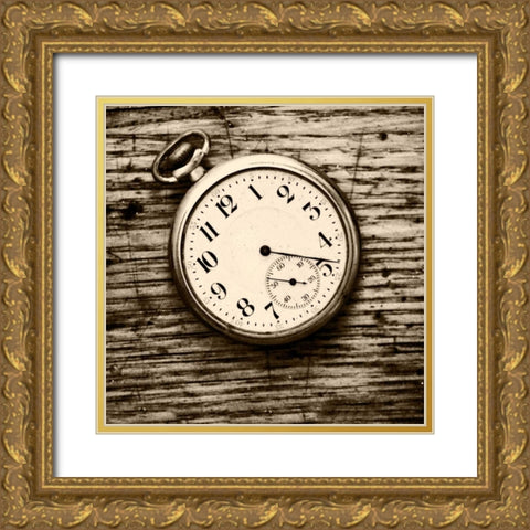 Old Lost Time Gold Ornate Wood Framed Art Print with Double Matting by Peck, Gail