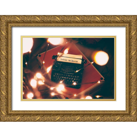Letter to Santa Gold Ornate Wood Framed Art Print with Double Matting by Poynter, Kelly