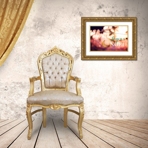 Joyeux Noel Gold Ornate Wood Framed Art Print with Double Matting by Poynter, Kelly