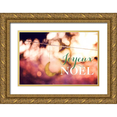 Joyeux Noel Gold Ornate Wood Framed Art Print with Double Matting by Poynter, Kelly