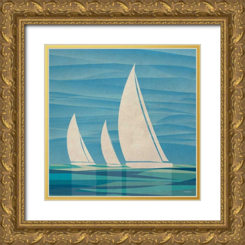 Water Journey II Gold Ornate Wood Framed Art Print with Double Matting by Meneely, Dan