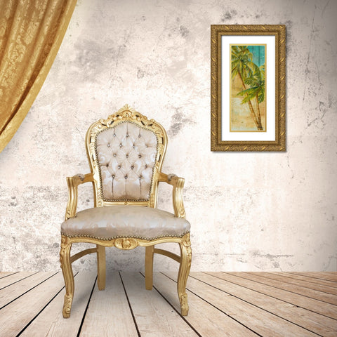 Beach Palm Panel I Gold Ornate Wood Framed Art Print with Double Matting by Pinto, Patricia