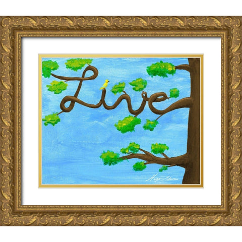 Inspiration Tree I Gold Ornate Wood Framed Art Print with Double Matting by Edwins, Hugo