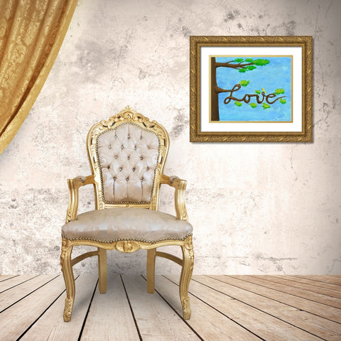 Inspiration Tree II Gold Ornate Wood Framed Art Print with Double Matting by Edwins, Hugo