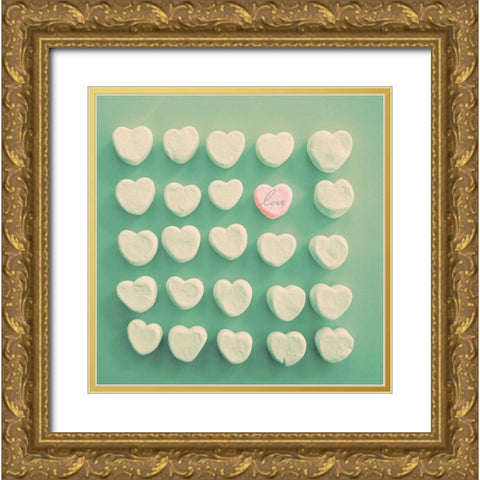 Marshmallow Love Gold Ornate Wood Framed Art Print with Double Matting by Peck, Gail