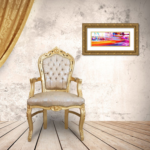 Neon NYC Panel Gold Ornate Wood Framed Art Print with Double Matting by Bryant, Susan