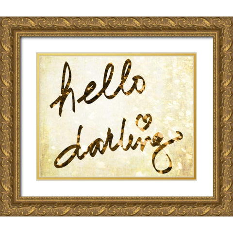 Darling Bella I Gold Ornate Wood Framed Art Print with Double Matting by SD Graphics Studio