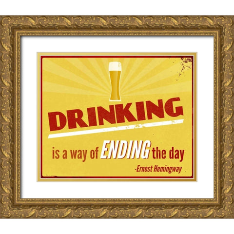 Drinking Inspiration II Gold Ornate Wood Framed Art Print with Double Matting by SD Graphics Studio