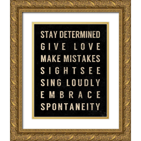 Motivational Type III Gold Ornate Wood Framed Art Print with Double Matting by SD Graphics Studio