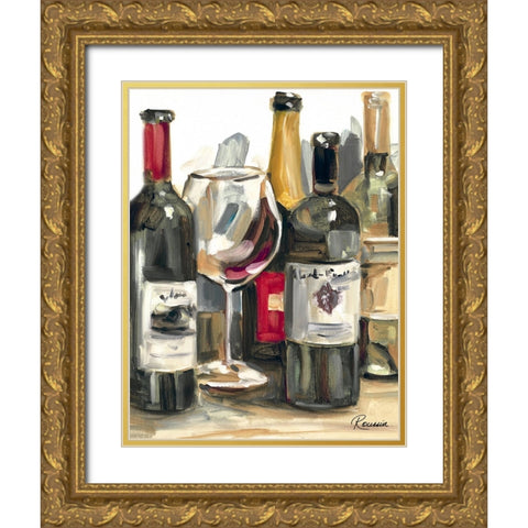 Wine Champ II Gold Ornate Wood Framed Art Print with Double Matting by French-Roussia, Heather A.