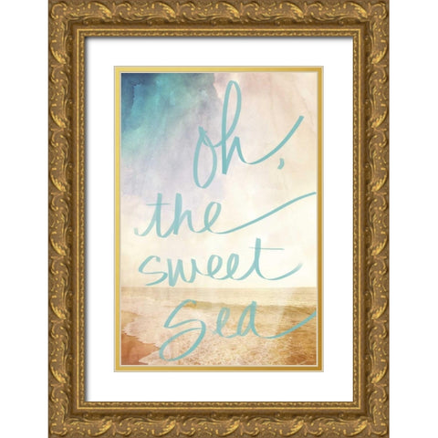 Oh the Sweet Sea Gold Ornate Wood Framed Art Print with Double Matting by Bryant, Susan
