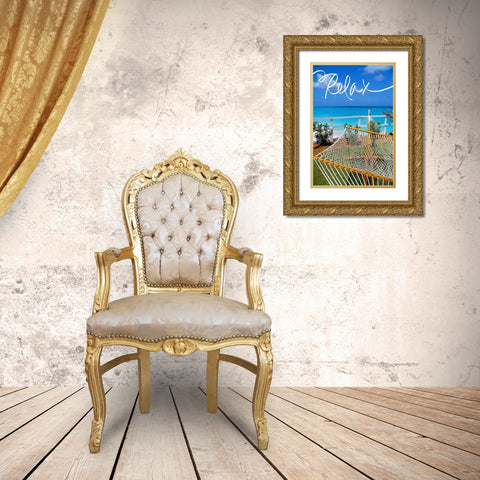 Relax Gold Ornate Wood Framed Art Print with Double Matting by Bryant, Susan