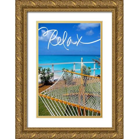 Relax Gold Ornate Wood Framed Art Print with Double Matting by Bryant, Susan