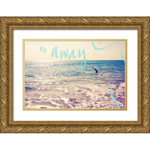 Fly Away Gold Ornate Wood Framed Art Print with Double Matting by Bryant, Susan