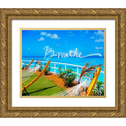 Breathe Gold Ornate Wood Framed Art Print with Double Matting by Bryant, Susan