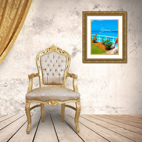 Serene Gold Ornate Wood Framed Art Print with Double Matting by Bryant, Susan