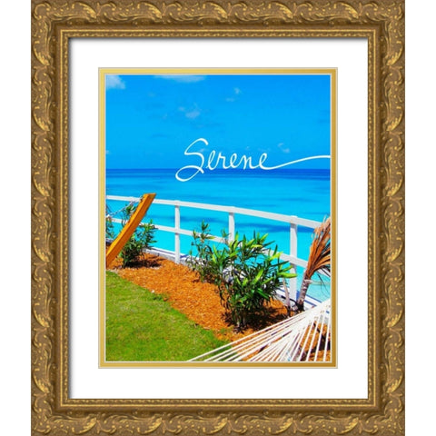 Serene Gold Ornate Wood Framed Art Print with Double Matting by Bryant, Susan